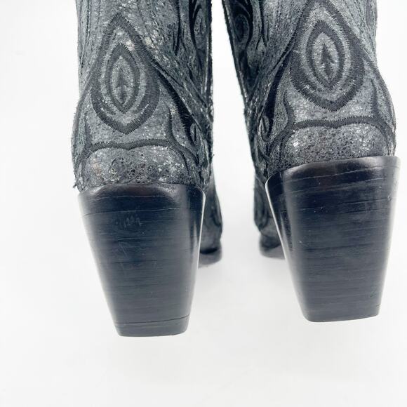 Old Gringo Black Embroidered Madona Pointed Toe Western Cowgirl Boot size 9.5 - Picture 6 of 10